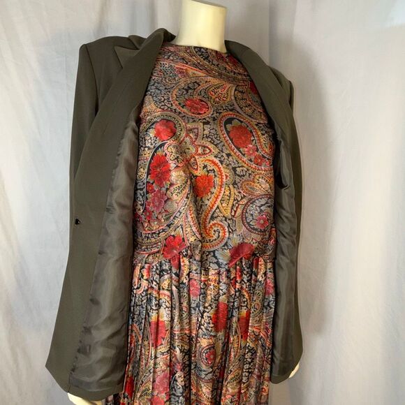 Vintage 90’s Collections for Le Suit Women’s Blazer Jacket Size 14 Taupe Olive O - Picture 9 of 12